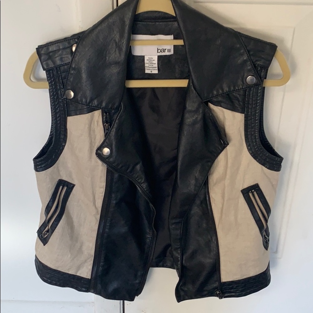Linen and leather vest!!